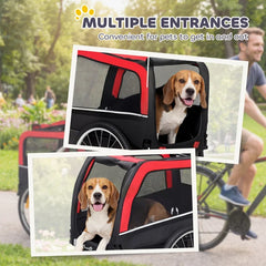 Dog Bike Trailer, Pet Cart Bicycle Carrier with 20" Air Tires, Quick-Release Wheels, Reflectors, Flag