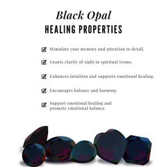Natural Black Opal and Diamond Halo Engagement Ring