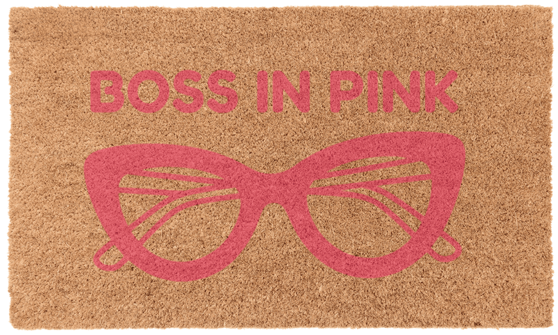 Boss in Pink Coir Mat
