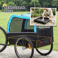 Dog Bike Trailer, Pet Cart Bicycle Carrier with 20" Air Tires, Quick-Release Wheels, Reflectors, Flag