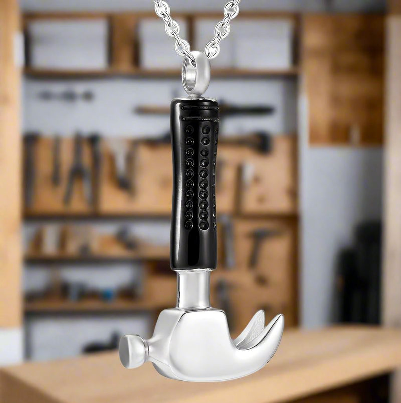 Hammer Shaped Cremation Urn Necklace