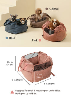 Puff Guard Dog Car Seat - Pink