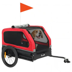 Dog Bike Trailer for Small & Medium Dogs, Universal Bicycle Coupler, Flip-Down Ramp Tailgate
