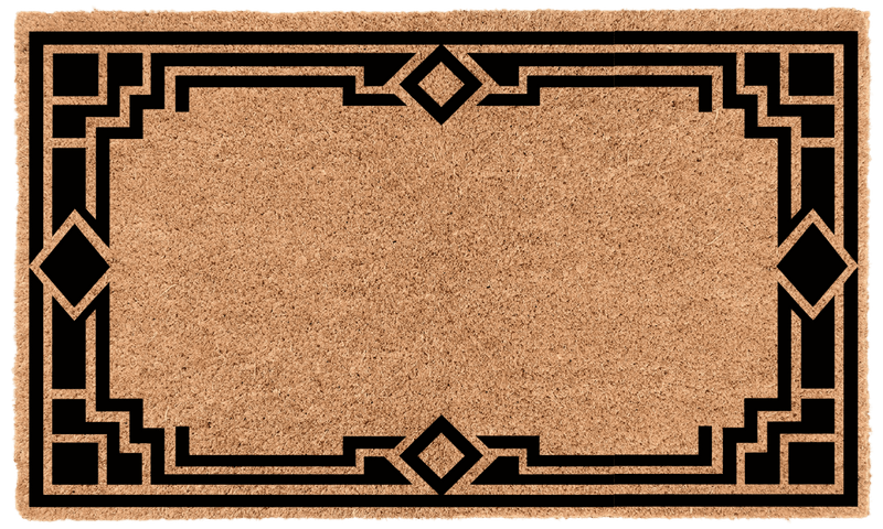 Geometric Border Personalized Coir Mat
