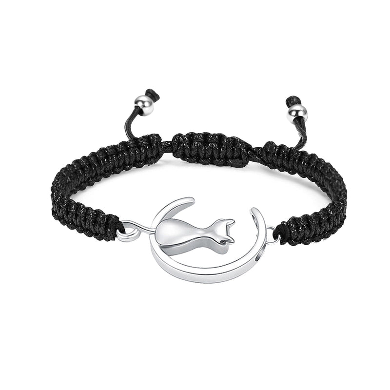 Cat & Moon Adjustable Urn Bracelet