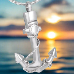 Anchor Cremation Urn Necklace