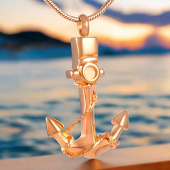 Anchor Cremation Urn Necklace