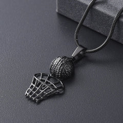 Basketball & Net Cremation Urn Necklace