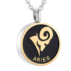 Astrology Sign Zodiac Cremation Urn Necklace