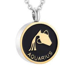 Astrology Sign Zodiac Cremation Urn Necklace