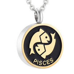 Astrology Sign Zodiac Cremation Urn Necklace