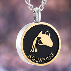 Astrology Sign Zodiac Cremation Urn Necklace