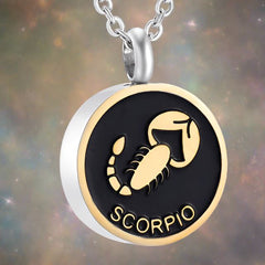 Astrology Sign Zodiac Cremation Urn Necklace