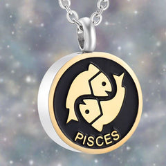 Astrology Sign Zodiac Cremation Urn Necklace