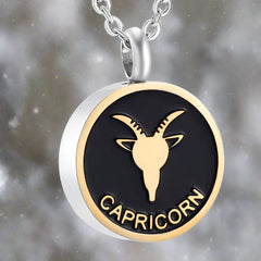 Astrology Sign Zodiac Cremation Urn Necklace