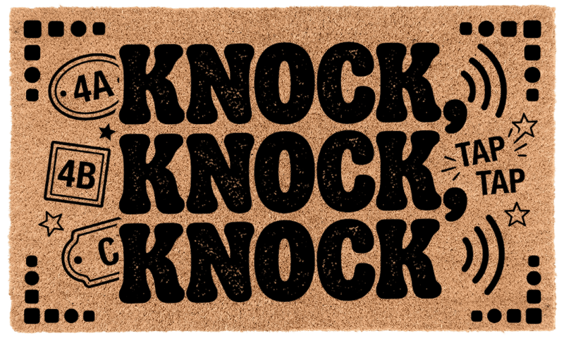 Knock, Knock, Knock Coir Mat
