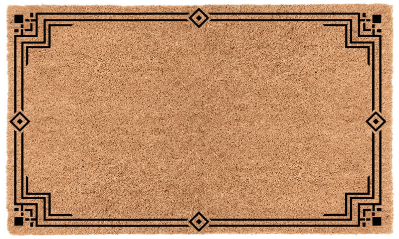 Modern Luxe Border Personalized Coir Mat