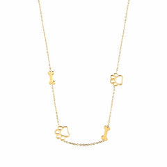 Puppy Paw and Bone Necklace