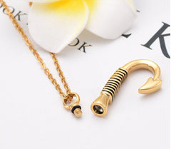 Fishing Hook Cremation Necklace