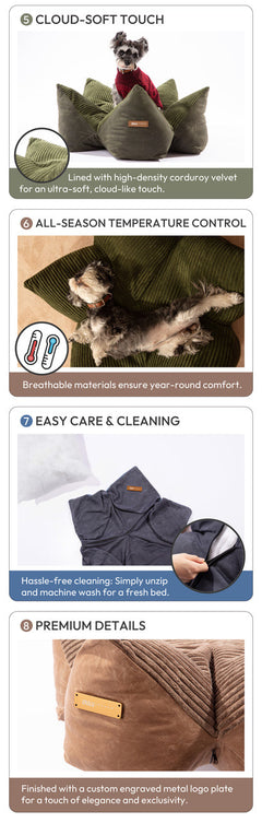 OULU X PEHOM - CUDDLE PET PILLOW BED- Navy Blue / Olive Green / Canyon Brown