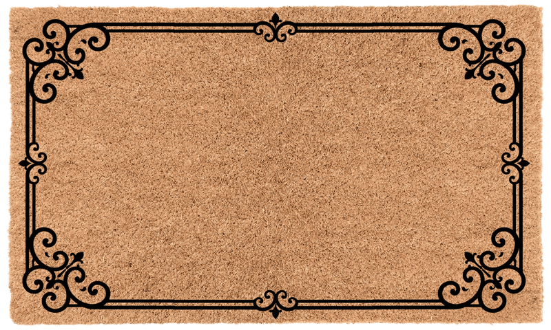Parisian Ironwork Border Personalized Coir Mat