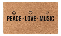 Peace Love Music Coir Mat
