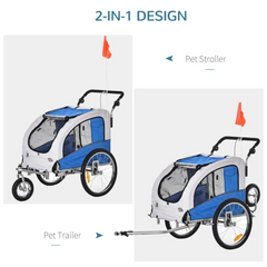 Elite II 2-In-1 Pet Dog Bike Trailer and Stroller