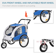 Elite II 2-In-1 Pet Dog Bike Trailer and Stroller