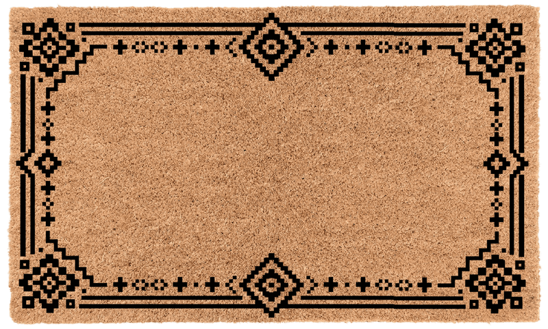 Pixel Border Personalized Coir Mat