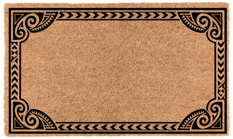 Polynesian Border Personalized Coir Mat