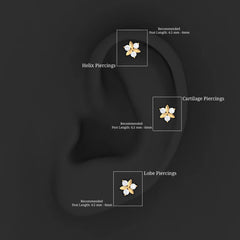 Round Moissanite Flower Cartilage Earring