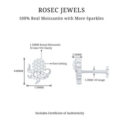 Moissanite Octopus Earring for Cartilage Piercing