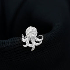 Moissanite Octopus Earring for Cartilage Piercing