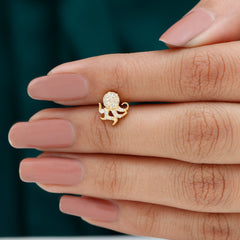 Moissanite Octopus Earring for Cartilage Piercing