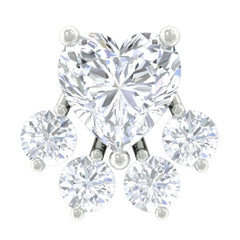 Heart Shape Moissanite Paw Cartilage Earring
