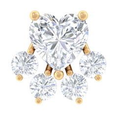 Heart Shape Moissanite Paw Cartilage Earring