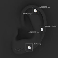 Certified Moissanite Teardrop Helix Earring for Women