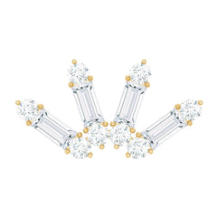 Baguette Moissanite Curved Cartilage Earring