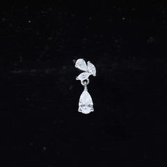 Marquise and Pear Moissanite Cluster Drop Cartilage Earring