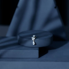 Marquise and Pear Moissanite Cluster Drop Cartilage Earring
