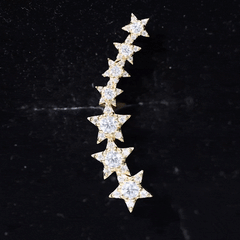 Certified Moissanite Star Ear Climber Earring