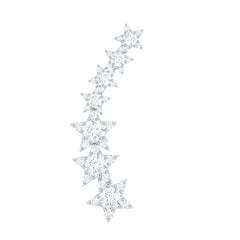 Certified Moissanite Star Ear Climber Earring