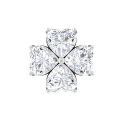 Heart Shape Moissanite Flower Conch Earring in Gold