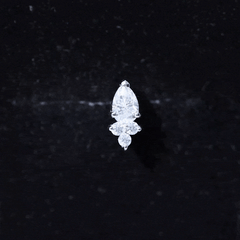 Pear and Round Moissanite Cluster Cartilage Earring