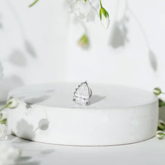 Pear Shaped Diamond Solitaire Tragus Earring