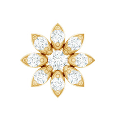 Flower Diamond Nose Ring Stud for Women