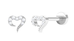 Round Shape Natural Diamond Heart Nose Pin