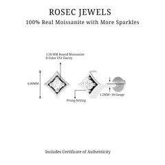 Round Moissanite Solitaire Geometric Nose Pin