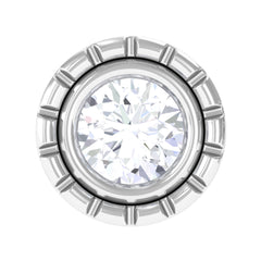 Round Diamond Gold Nose Pin in Bezel Setting