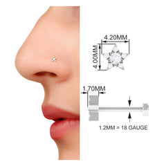 Genuine Diamond Star Nose Pin